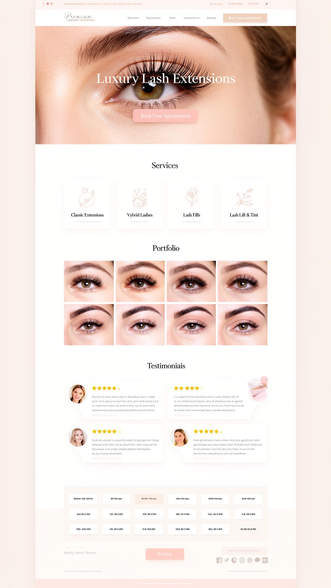 Lash Tech website example
